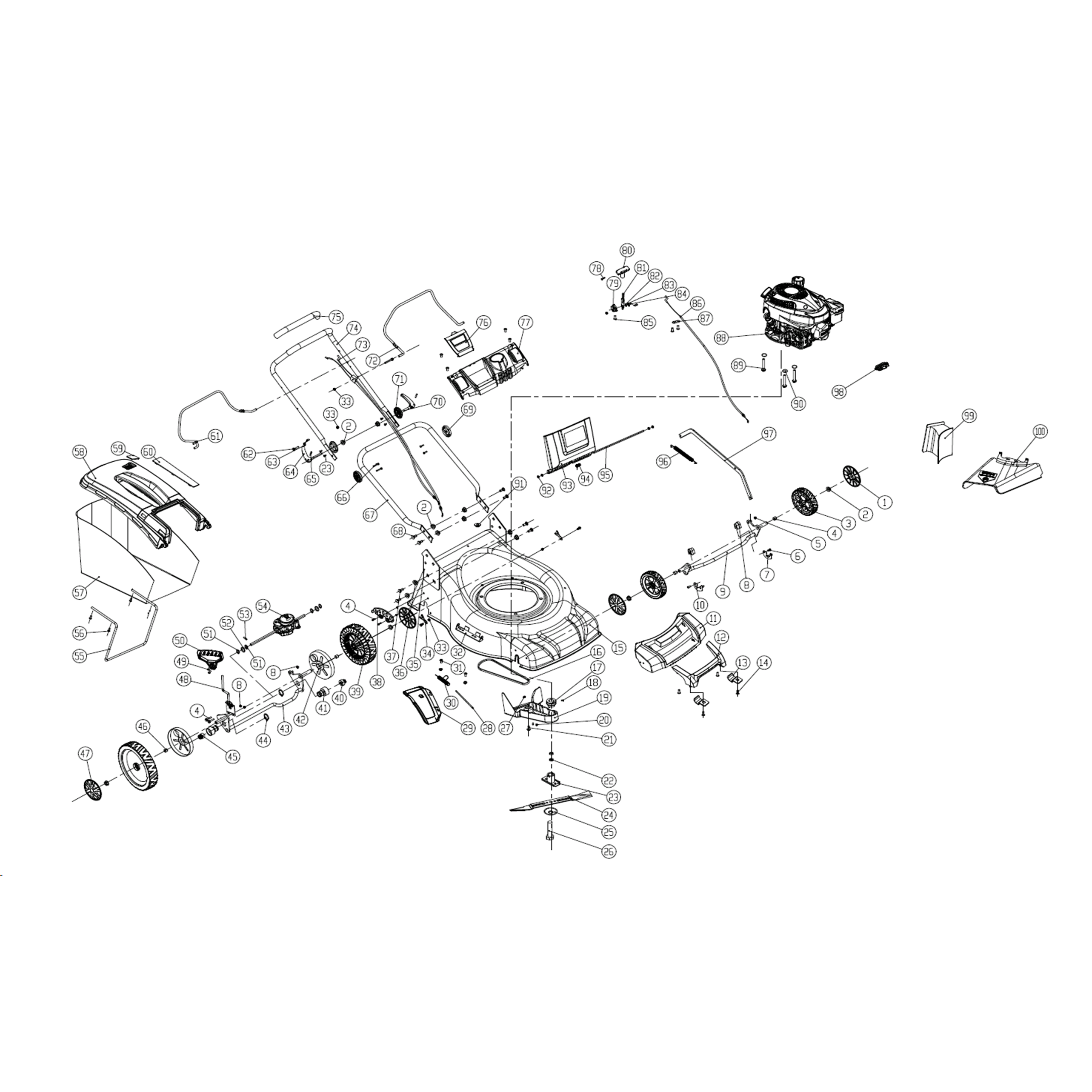 Cамоходная газонокосилка бензиновая GLM-460p