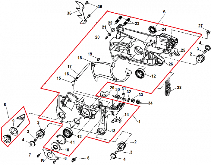 2 КАРТЕР - ПРОБКИ - АМОРТИЗАТОР БЕНЗОПИЛА CHAMPION 250