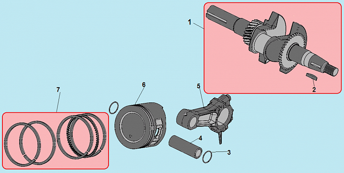 12 ПОРШЕНЬ -ЦИЛИНДР -КОЛЕНВАЛ- КОЛЬЦА КУЛЬТИВАТОР CHAMPION ВС7713