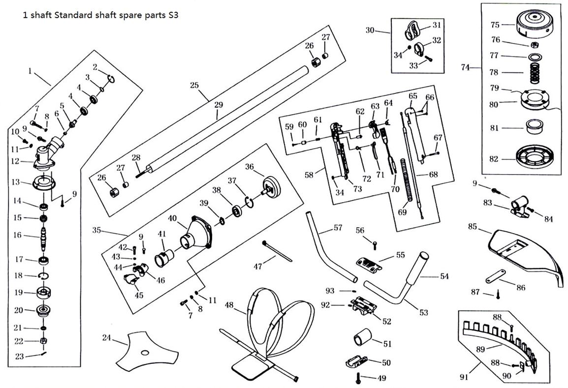 ЗАПЧАСТИ ДЛЯ ТРИММЕРА БЕНЗИНОВОГО ELITECH Т 33 (2016 ГОД) (ОБЩАЯ)