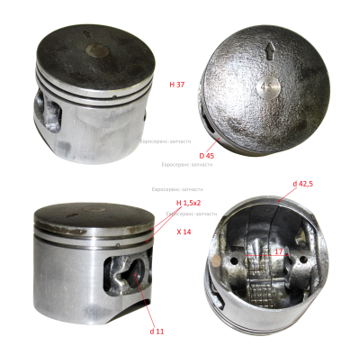 Комплект  поршень 45.2, палец, стопорные кольца  БП 52/18 Prof