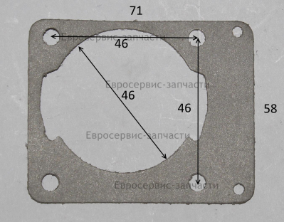 Прокладка цилиндра D.43-4 отв., 42х47 мм