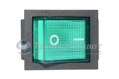 Выключатель одноклавишный широкий с зеленой индикаторной лампой, 16А, 250В, для водонагревателей