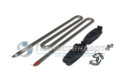 Тэн 2100W, прямой, L=295 мм, съёмная резинка, для Miele, код 6260483